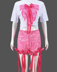 3D Butterfly Print Loose Top and Shorts Set