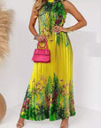Bohemian Summer Floral Maxi Dress with Halter Neck