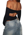 Autumn Women's Long Sleeve Bodysuit with Hollow Back