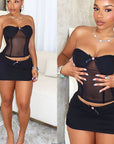 Fashionable Women's Two-Piece Set with Sheer Design