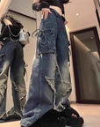 Y2K Vintage American Dark Denim Straight Leg Pants
