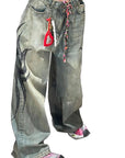 Y2K High Street Printed Wide Leg Jeans