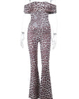 Summer Leopard Print One-Shoulder Jumpsuit