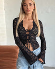 Vintage French Style Sheer Lace Cardigan