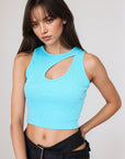 Sexy Hollow Ribbed Tank Top for Women