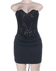 Chic Lace Strapless Bodycon Dress