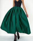 Spring Wholesale Solid Color Satin A-Line Skirt