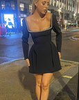 Elegant A-Line Dress with Square Neck