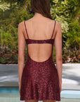 Stylish Sequin Backless Bodycon Dress