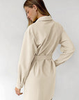 Retro Khaki Work Dress with Belted A-Line Style