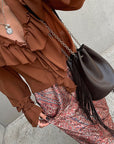 Chic Women's Flare Sleeve Chiffon Top