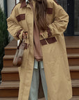 British Style Retro Color Block Lapel Jacket for Women