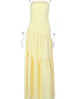 Strapless A-Line Pleated Waist Dress