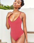 Summer Women's Solid Color Sexy V-Neck Jumpsuit