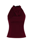 Spring Fashionable Women's Satin Backless Top