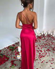 Summer Chic Asymmetrical Satin Dress for Women