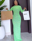 Classic Long Sleeve Velvet Dress for Women