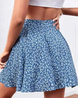 New Women's Floral High Waist Skater Skirt