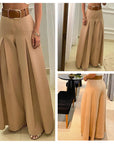 French Vintage High Waist Pleated Wide Leg Pants