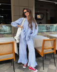 Autumn New Plaid Ruffle Casual Set for Women
