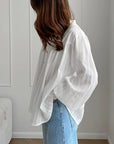 French Style Long Sleeve Cotton Shirt for Women