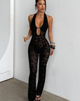 Sexy Lace Halter Jumpsuit for Summer