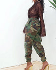Camouflage Slim Fit Ripped Casual Pants