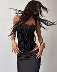 European Style Velvet Strapless Top
