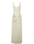 Elegant Long Dress with Sheer A-Line Design