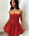 Strapless Backless A-Line Dress for Women