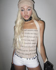 Chic Letter Print Strapless Top for Summer