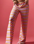 Trendy Color Block Wide Leg Pants for Women