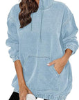 Vintage Washed Hooded Sweatshirt for Casual Wear