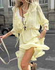 Elegant Chiffon Ruffle Dress for Women