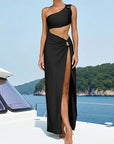 Summer Sexy Beach Dress with Asymmetrical Design