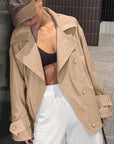 Vintage-Inspired Loose Fit Cardigan with Large Lapel