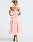 V-Neck A-Line Dress with Bow Detail