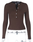 Fashionable Solid Color Button Cardigan for Women