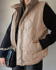 Fashionable Casual Sleeveless Cotton Vest with Zipper