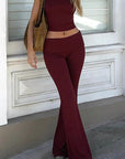 Stylish Sleeveless Crop Top and Pants Set