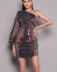 Elegant One-Shoulder Sequin Dress for Women