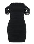 Elegant Off-Shoulder Dress with Ruffles