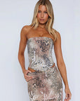 Stylish Leopard Print Strapless Top