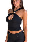 Women's Sexy Metal Decor Cami Top for Spring Summer