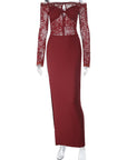 Lace Off-Shoulder Long Sleeve Dress