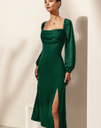 Elegant French Style Puff Sleeve Dress