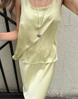 Chic Satin Two-Piece Set in Champagne