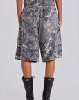 Retro Street Style Camouflage Print Loose Jeans