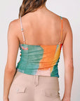 Irregular Print Sheer Sexy Crop Top