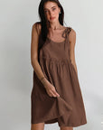 Brown Cotton Linen Dress for Women